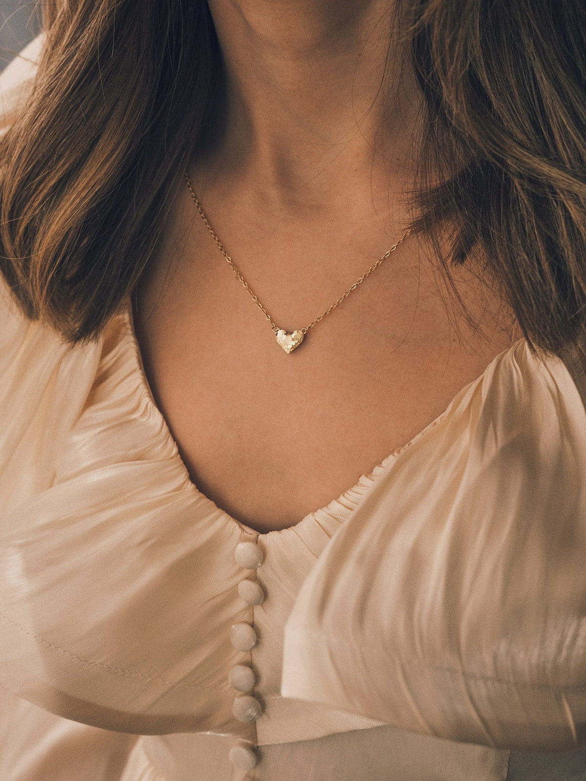 Hammered Heart Pendant — Gold-Tone Pendant Necklace, alternate view