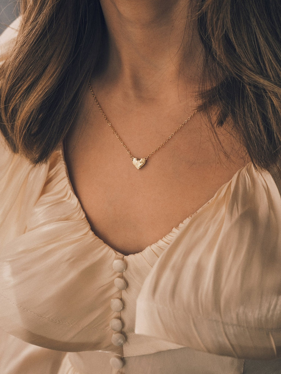 Hammered Heart Pendant — Gold-Tone Pendant Necklace, alternate view