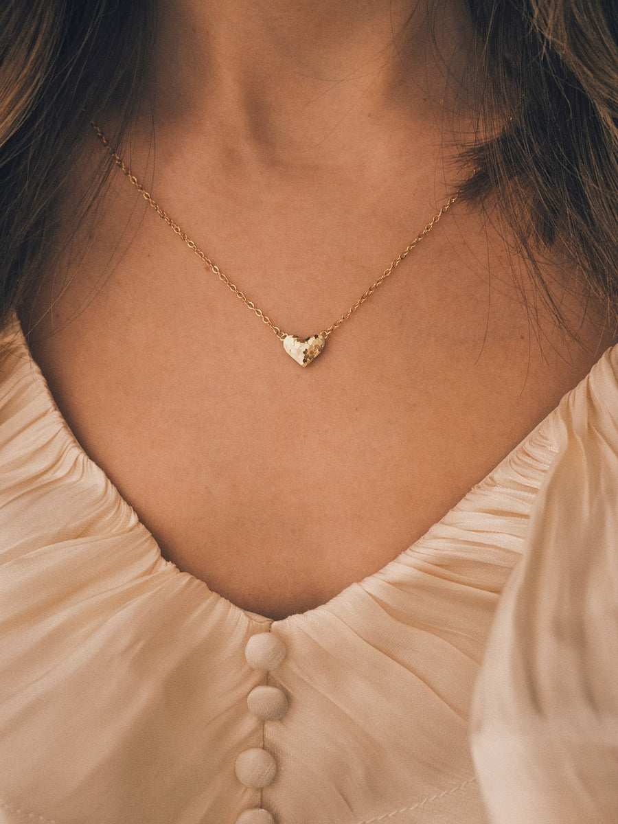 Hammered Heart Pendant — Gold-Tone Pendant Necklace, alternate view