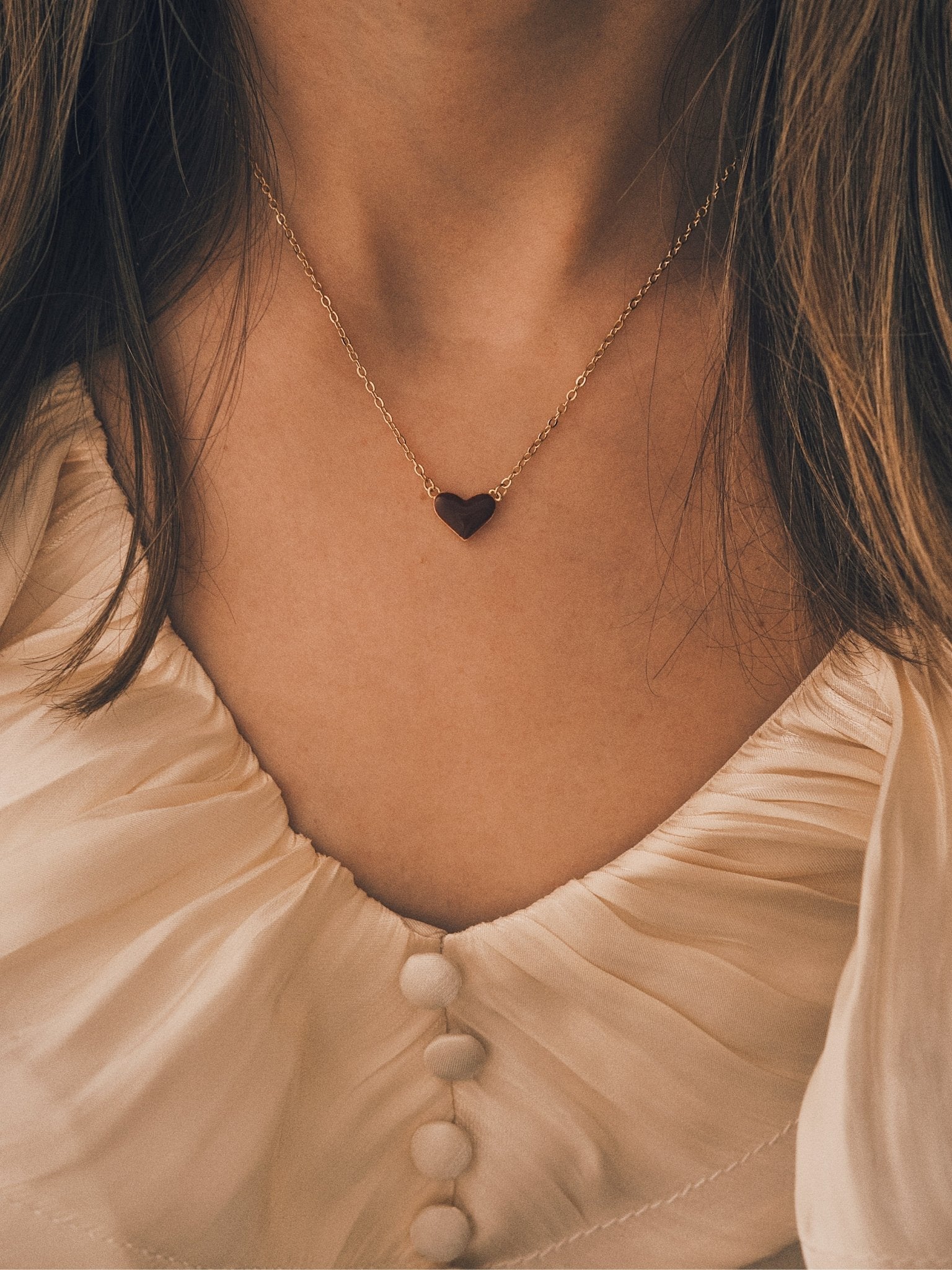 Hammered Heart Pendant — Gold-Tone Pendant Necklace, alternate view