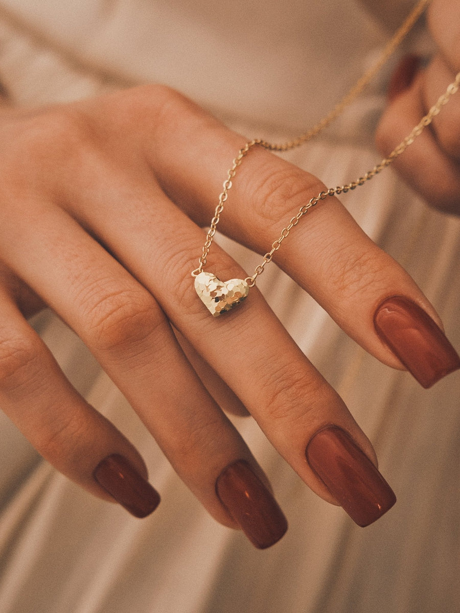 Hammered Heart Pendant — Gold-Tone Pendant Necklace, alternate view