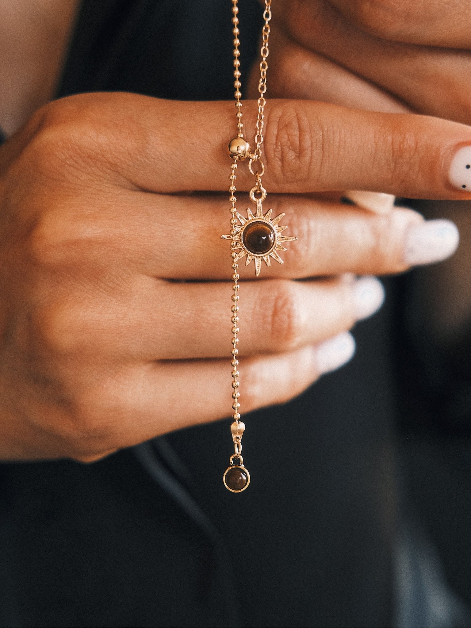 Helios Lariat Necklace — Gold-Tone Lariat Necklace, alternate view