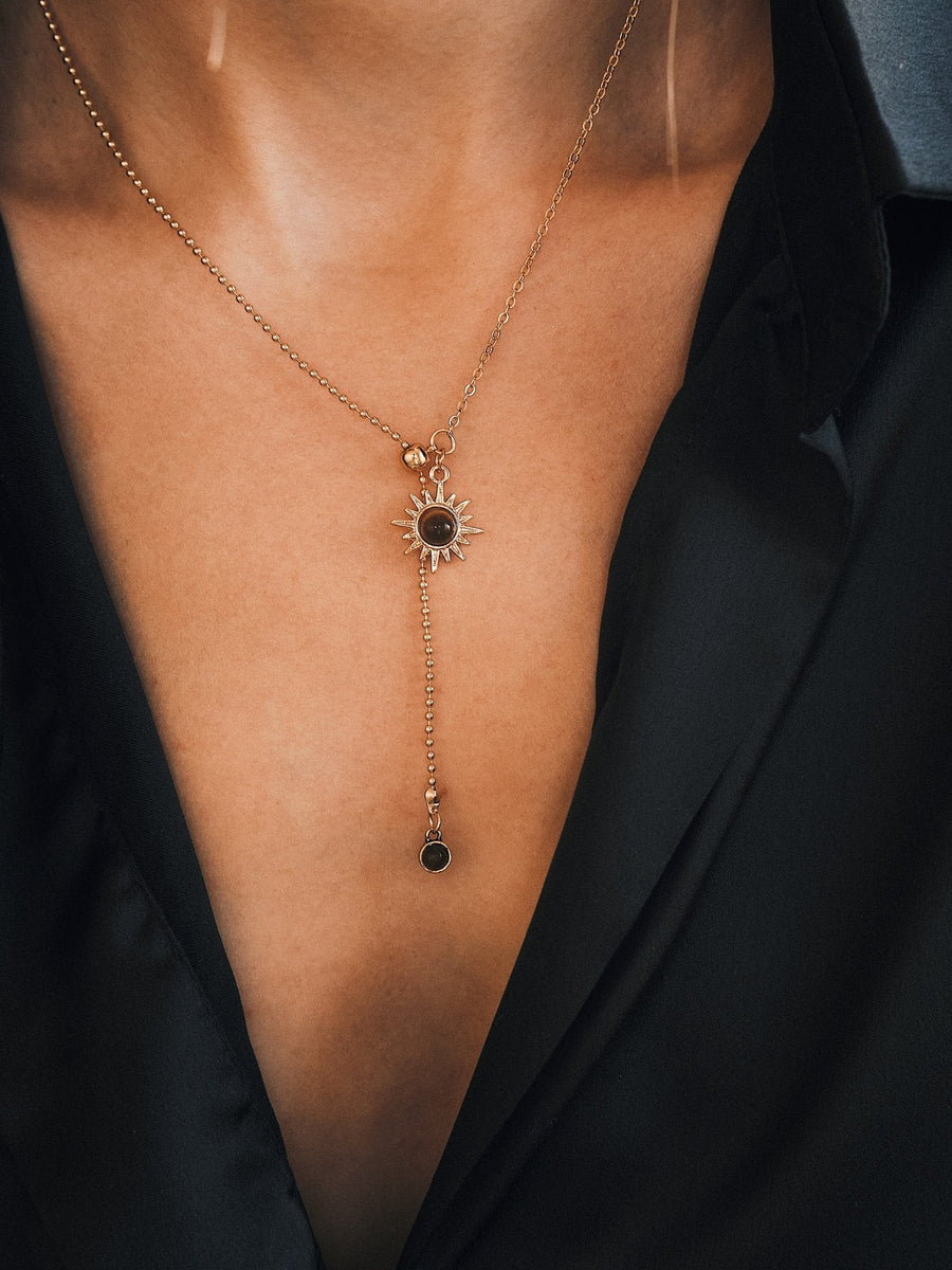 Helios Lariat Necklace — Gold-Tone Lariat Necklace, alternate view