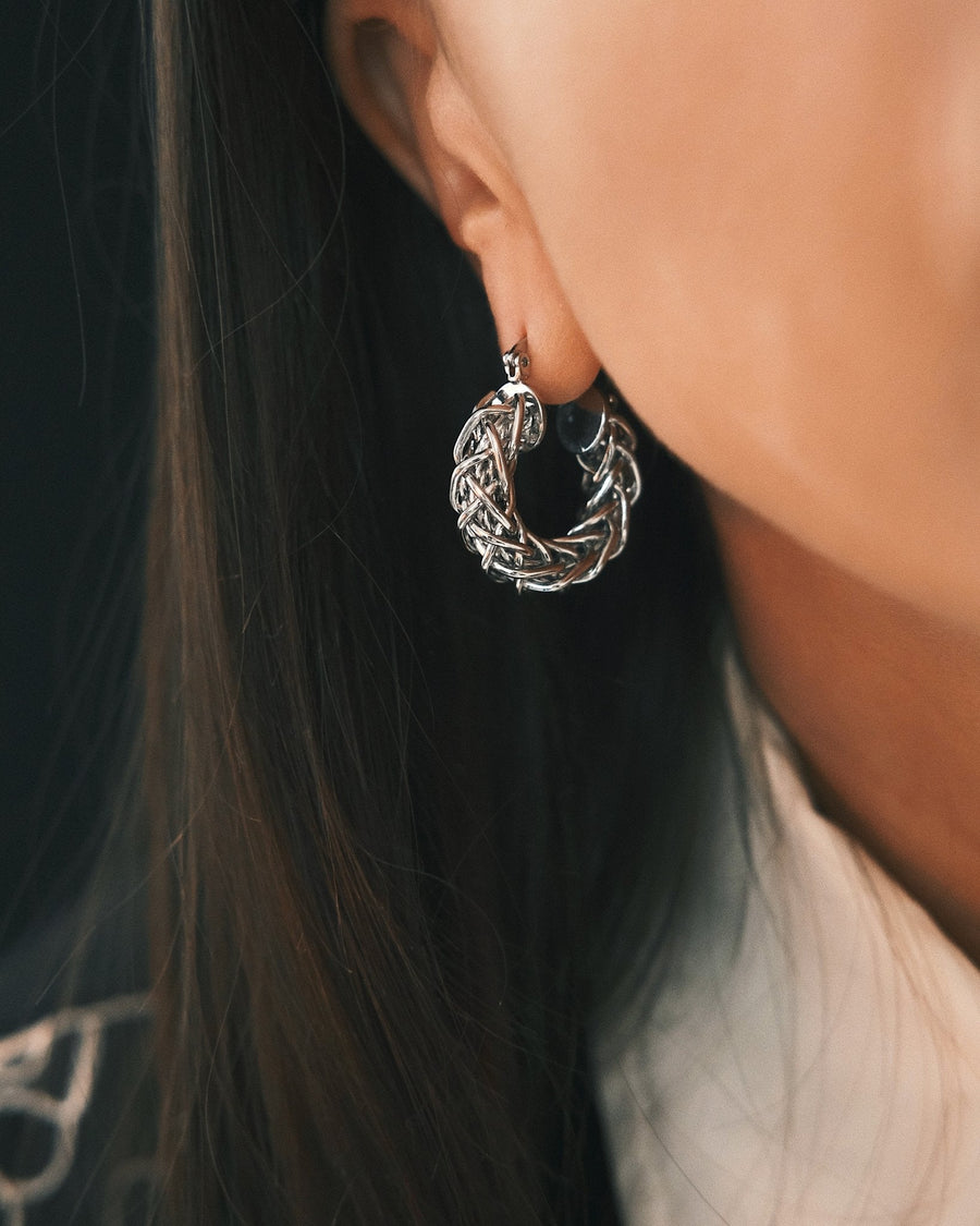 Basketweave Hoops — Gold-Tone Hoop Earrings