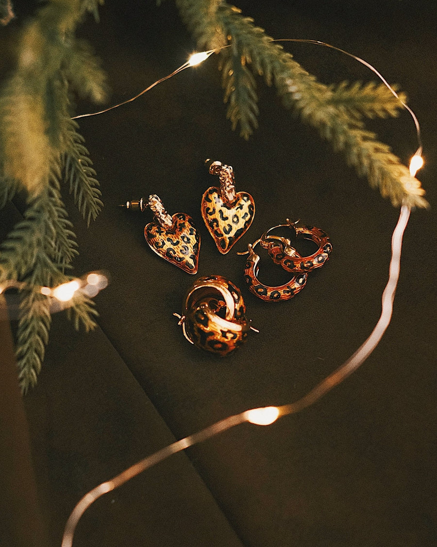 Leopard Slim Hoops — Gold-Tone Hoop Earrings, alternate view