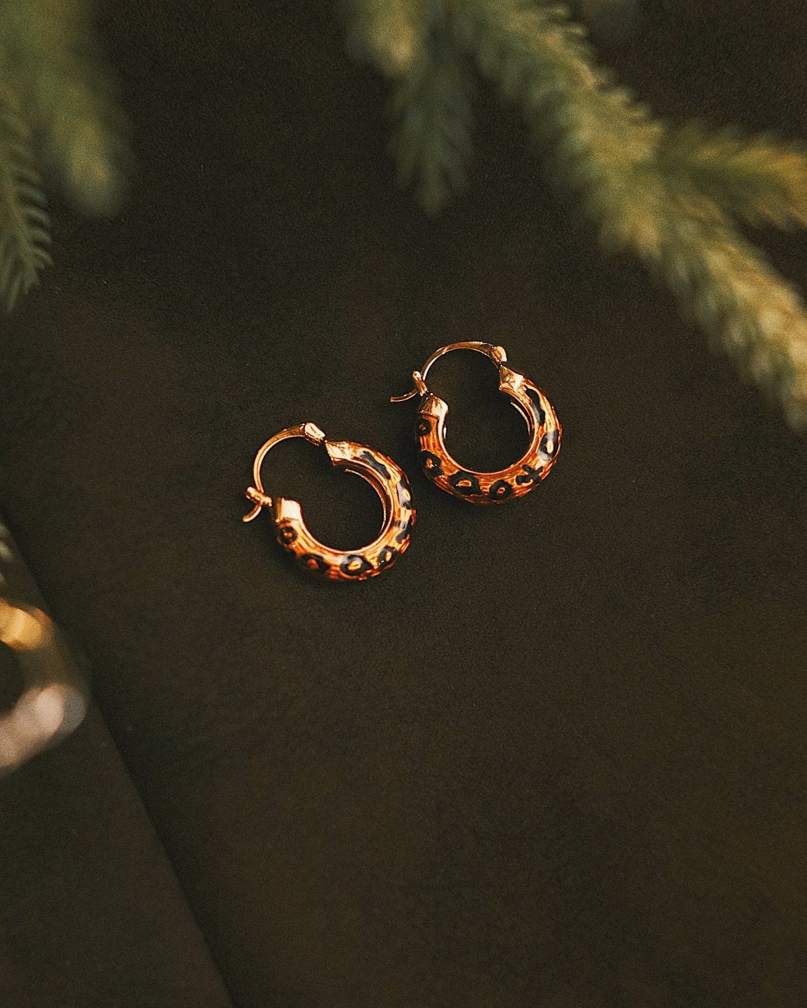 Leopard Dome Hoops — Gold-Tone Hoop Earrings, alternate view