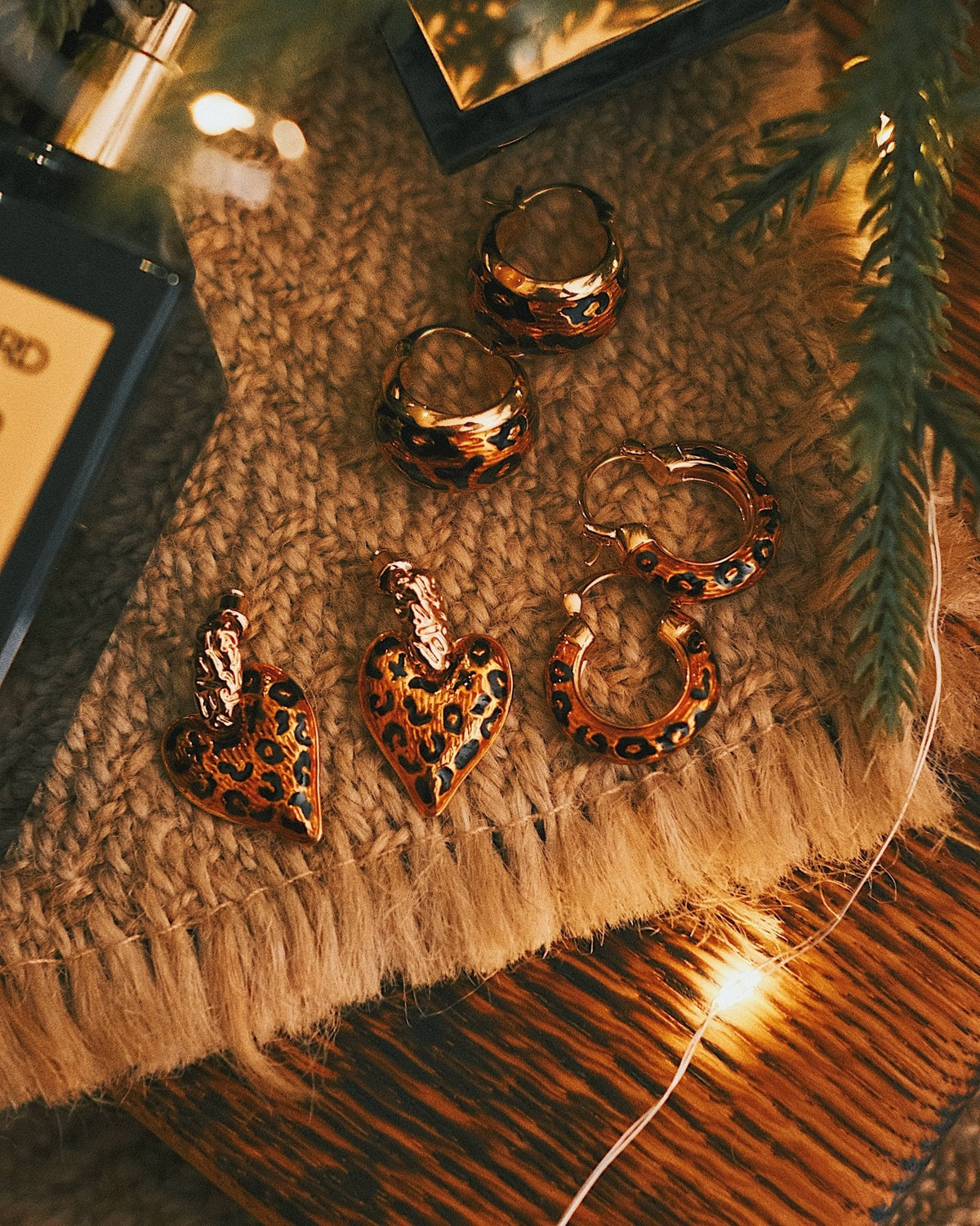 Leopard Slim Hoops — Gold-Tone Hoop Earrings, alternate view