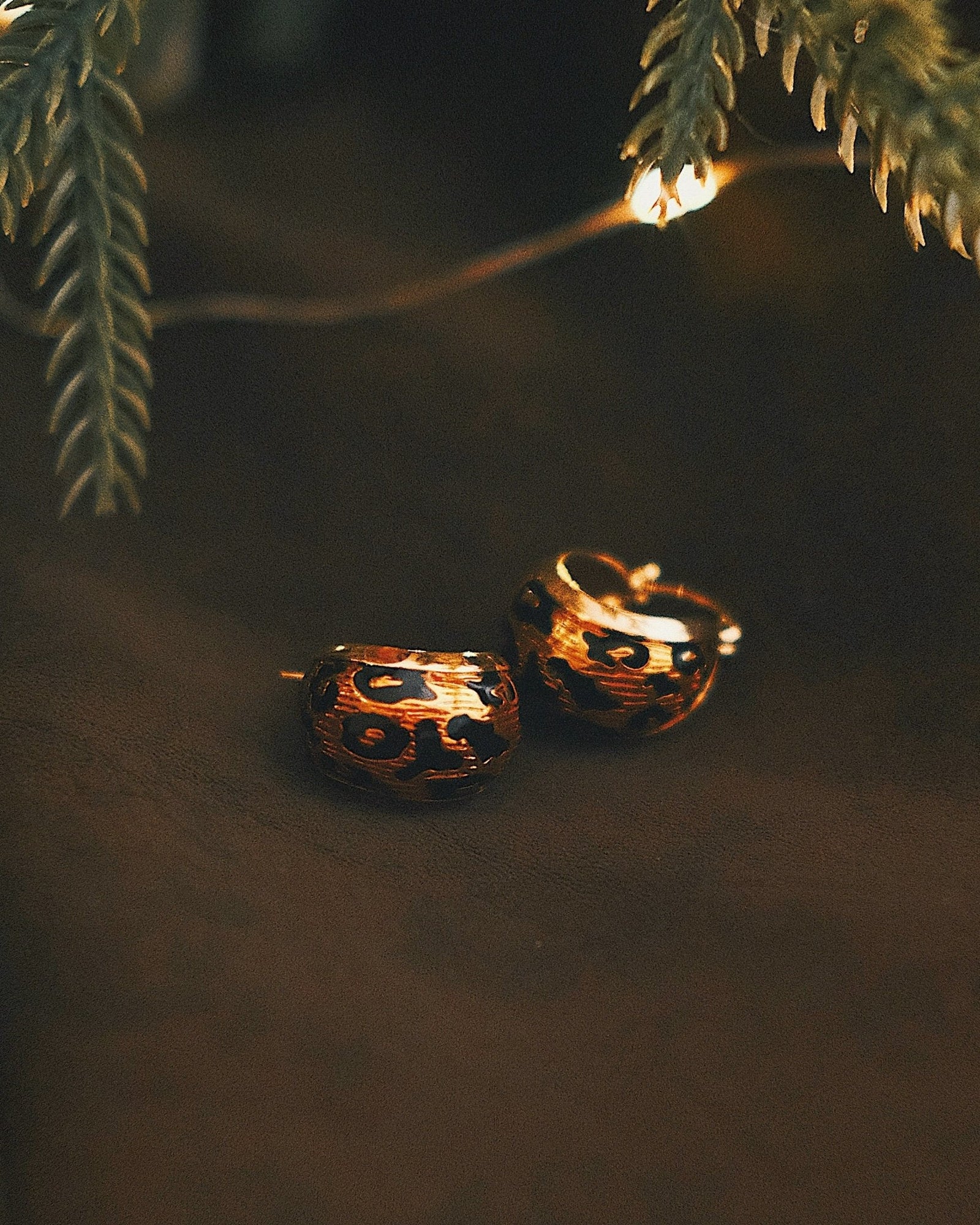 Leopard Heart Drops — Gold-Tone Drop Earrings, alternate view