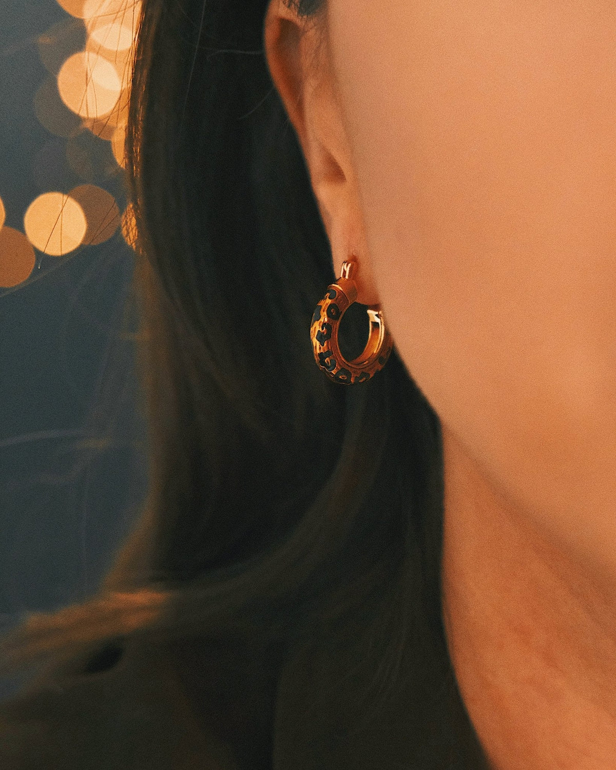 Leopard Slim Hoops — Gold-Tone Hoop Earrings