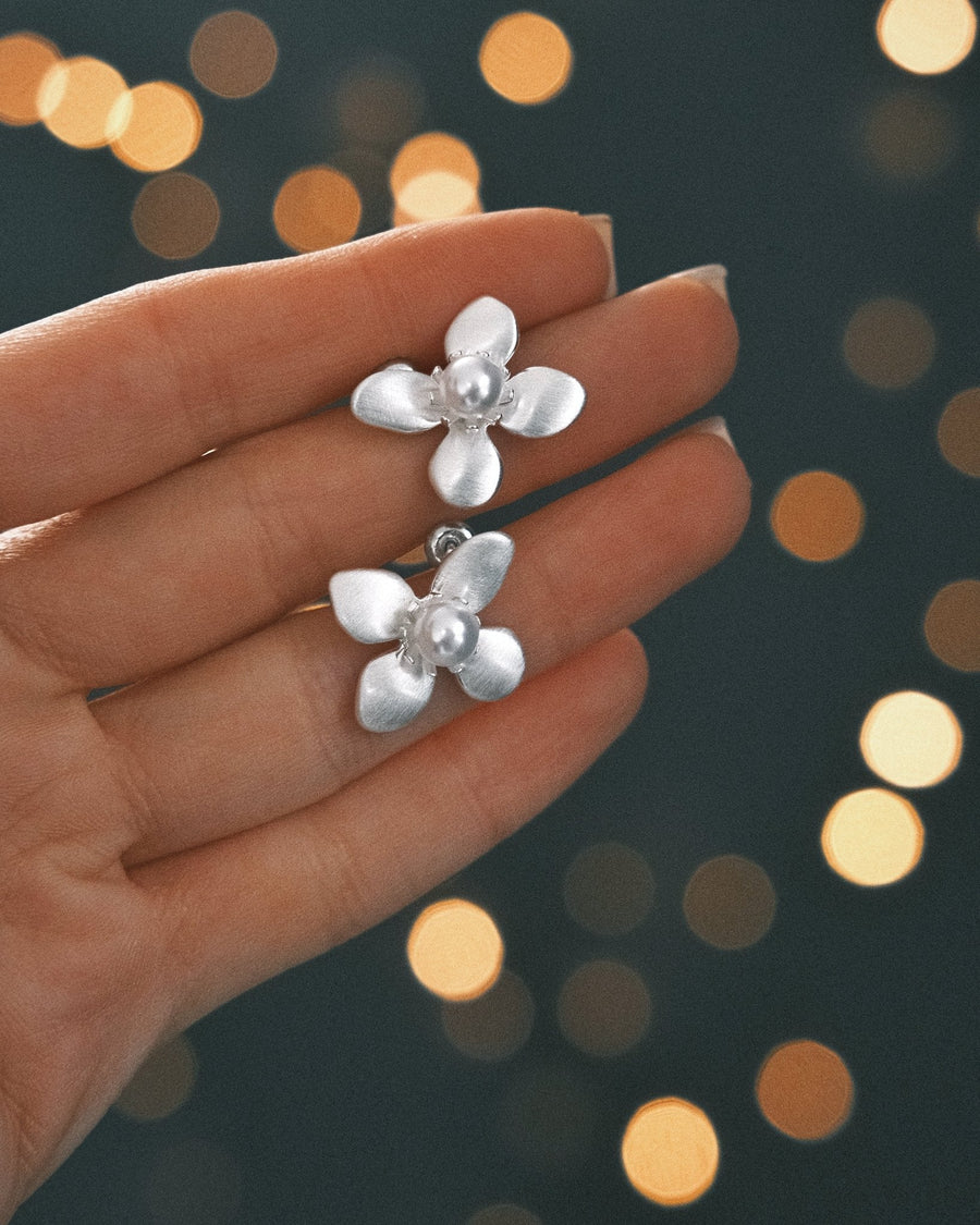 Lily Petal Studs — Gold-Tone Stud Earrings, alternate view
