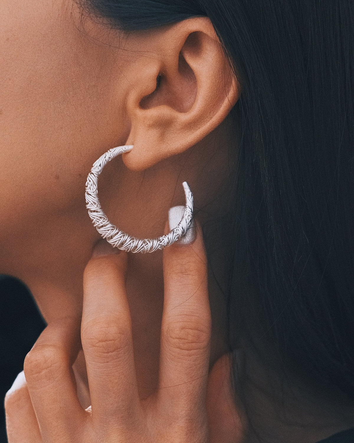 French Braid Earrings — Silver-Tone Earrings, alternate view