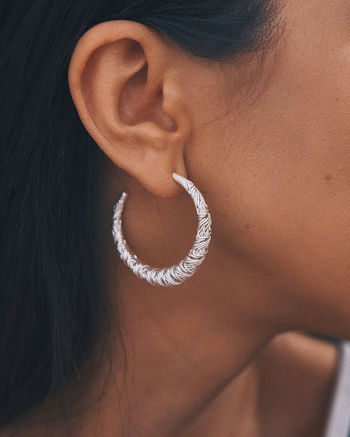 French Braid Earrings — Silver-Tone Earrings, alternate view