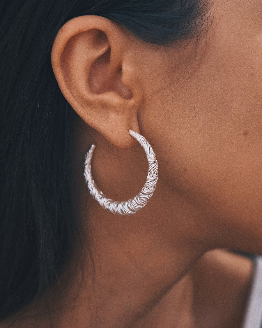 French Braid Earrings — Silver-Tone Earrings, alternate view