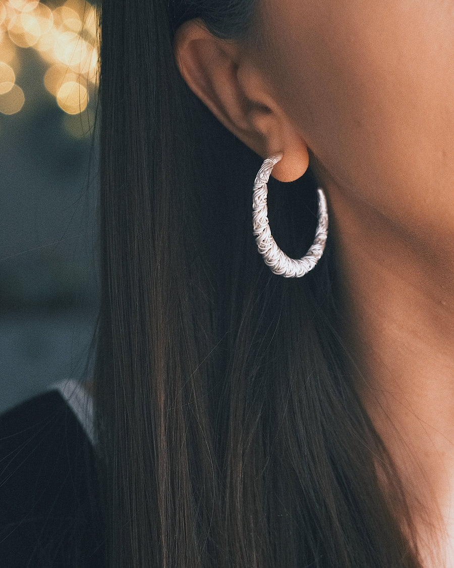 French Braid Earrings — Silver-Tone Earrings