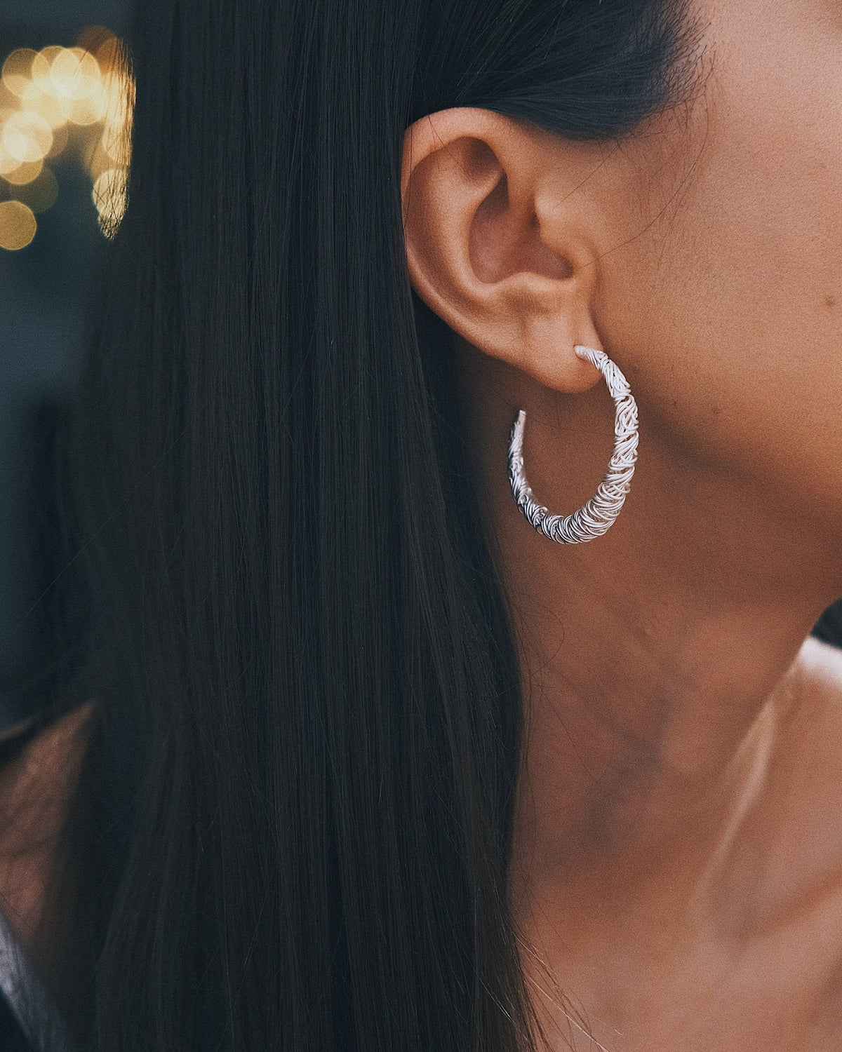 French Braid Earrings — Silver-Tone Earrings, alternate view