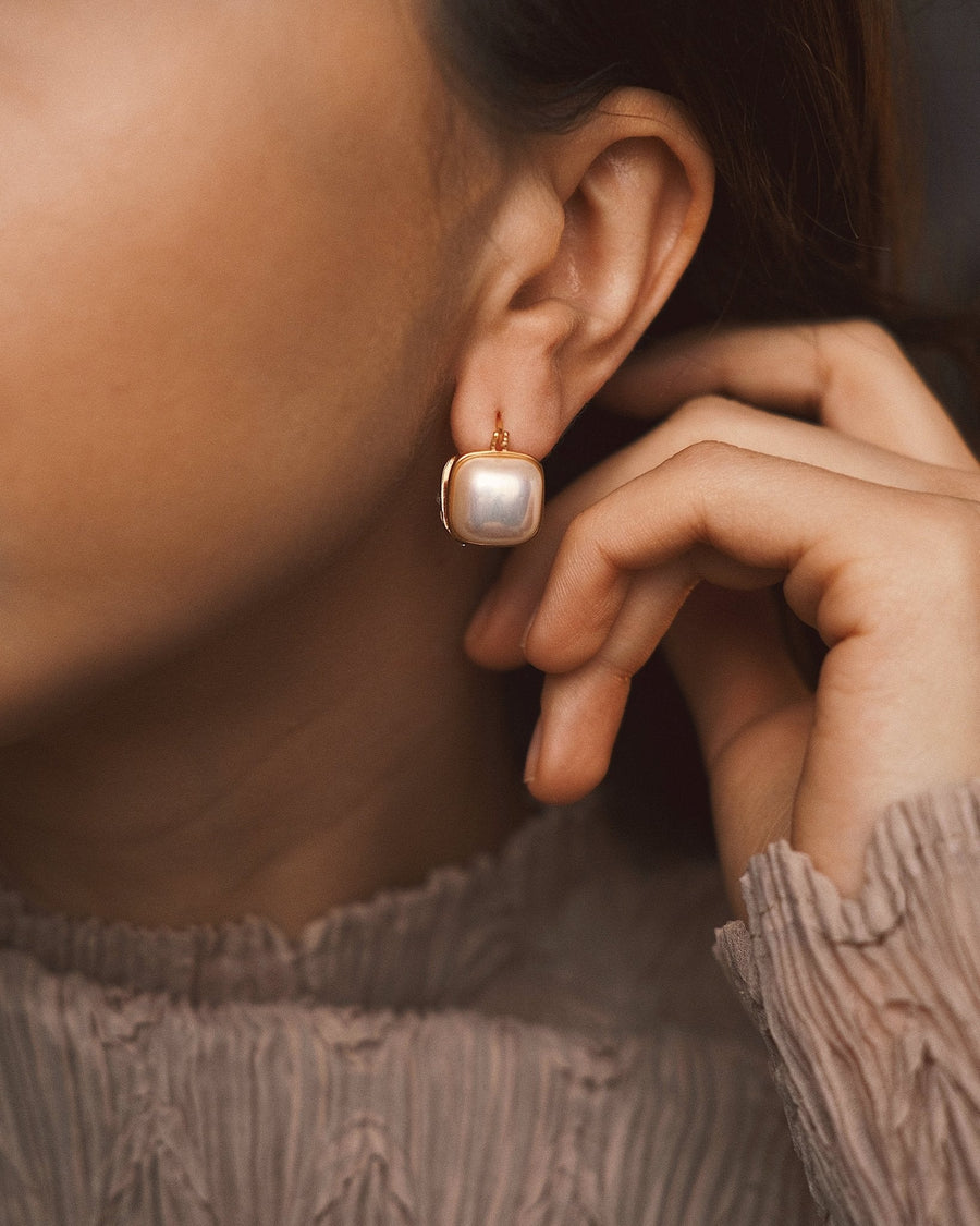 Cut Glass Cluster Studs — Gold-Tone Stud Earrings, alternate view