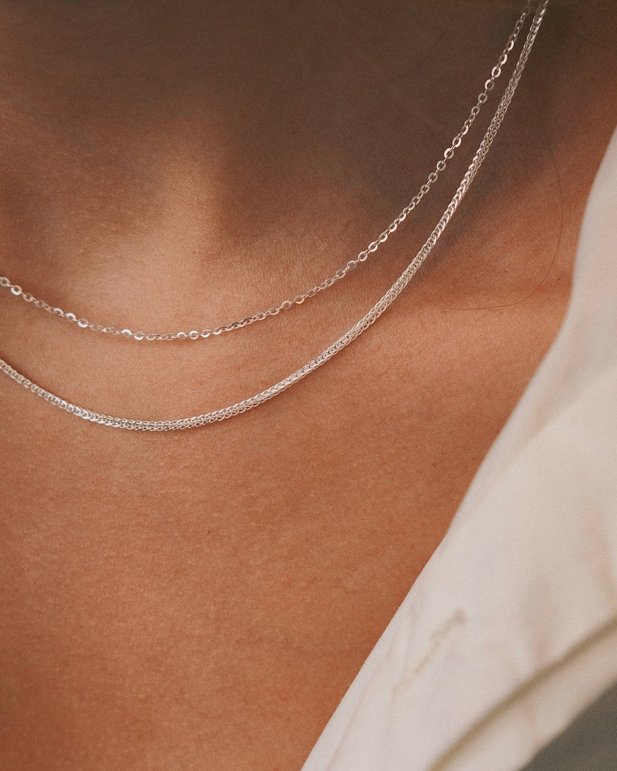 Double Chain Necklace — Sterling Silver Necklace