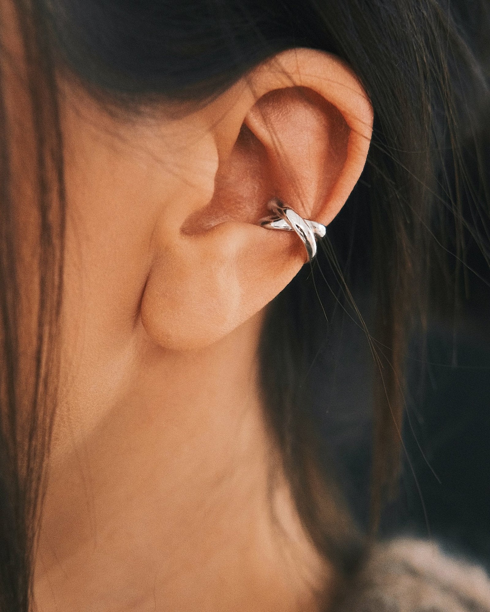 Crossover Ear Cuff — Gold-Tone Sterling Silver Ear Cuff