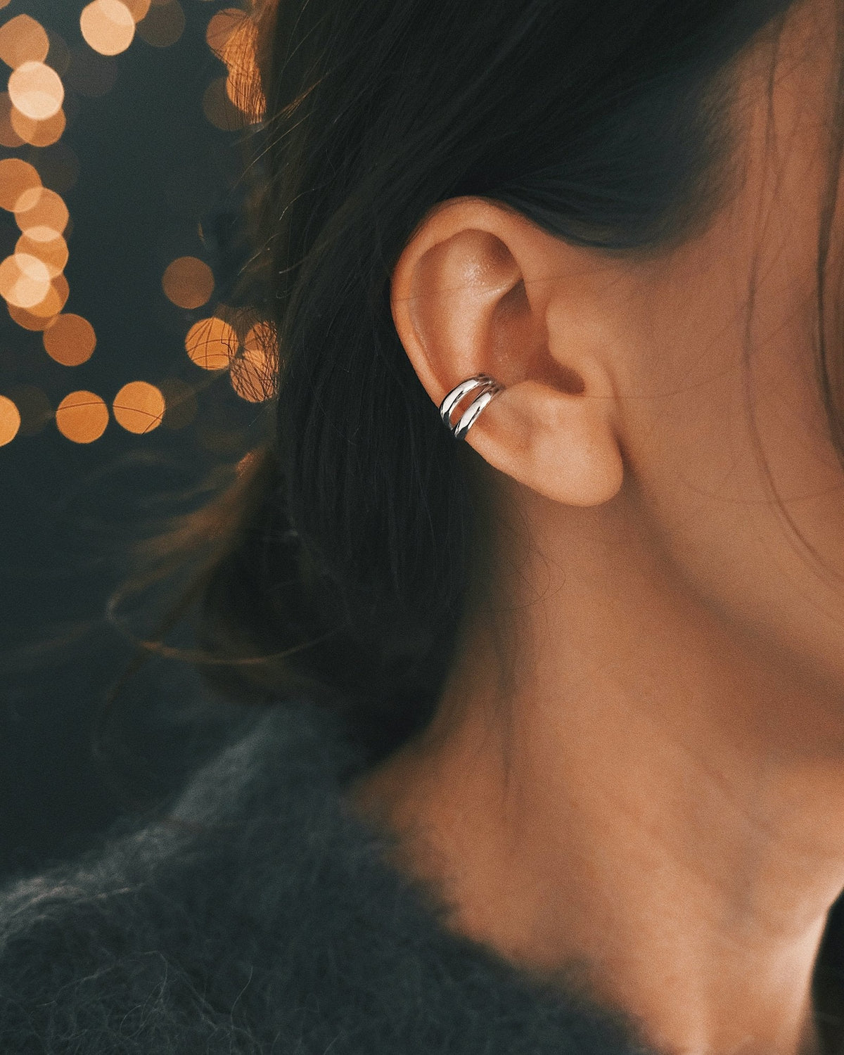 Crossover Ear Cuff — Gold-Tone Sterling Silver Ear Cuff, alternate view