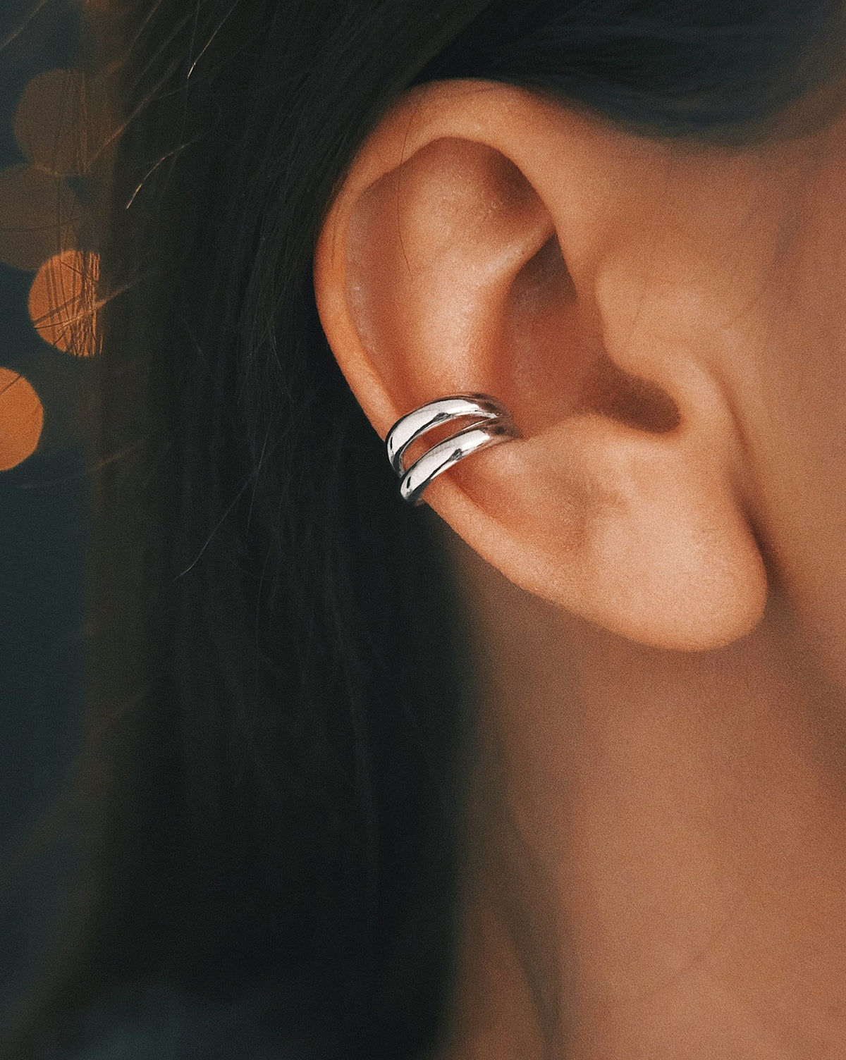 Crossover Ear Cuff — Gold-Tone Sterling Silver Ear Cuff, alternate view