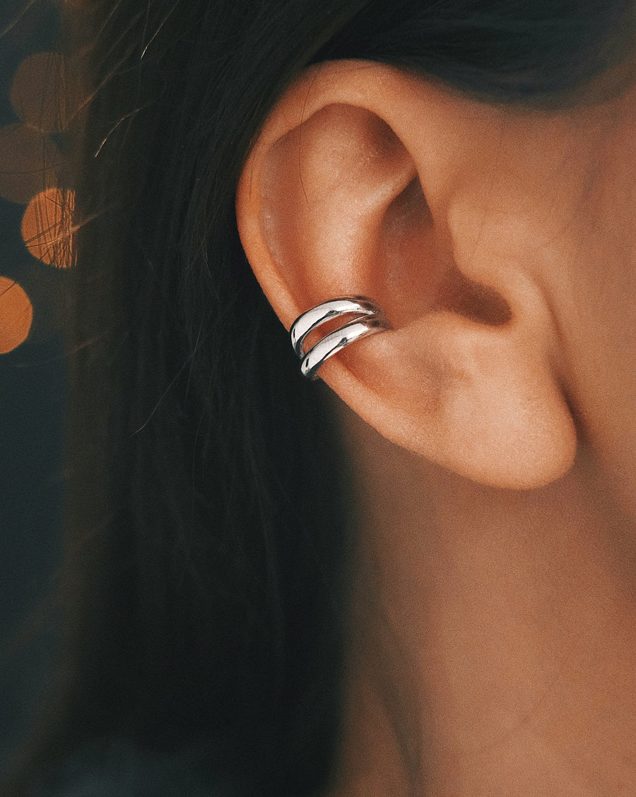 Crossover Ear Cuff — Gold-Tone Sterling Silver Ear Cuff, alternate view