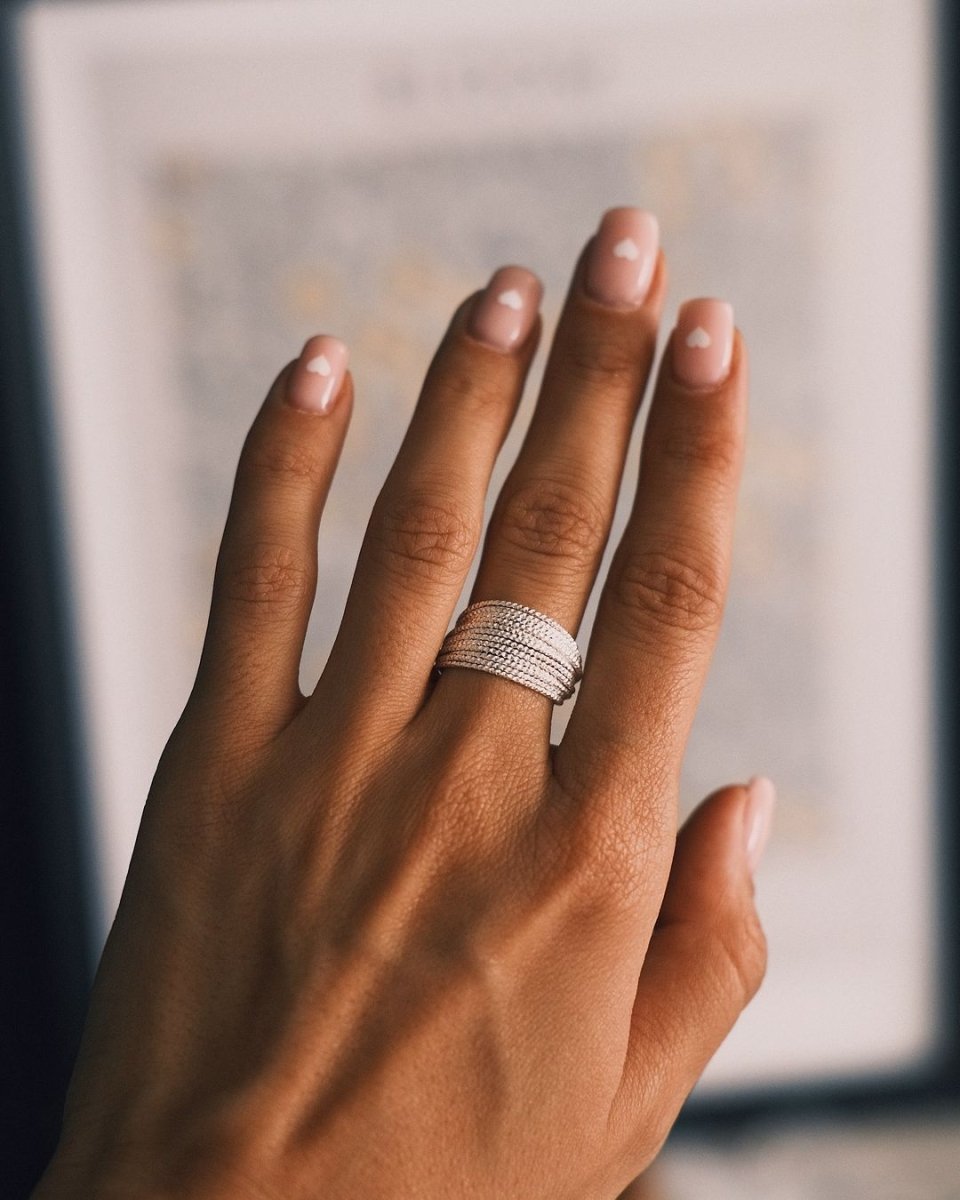 Stacked Wire Band — Sterling Silver Ring, alternate view