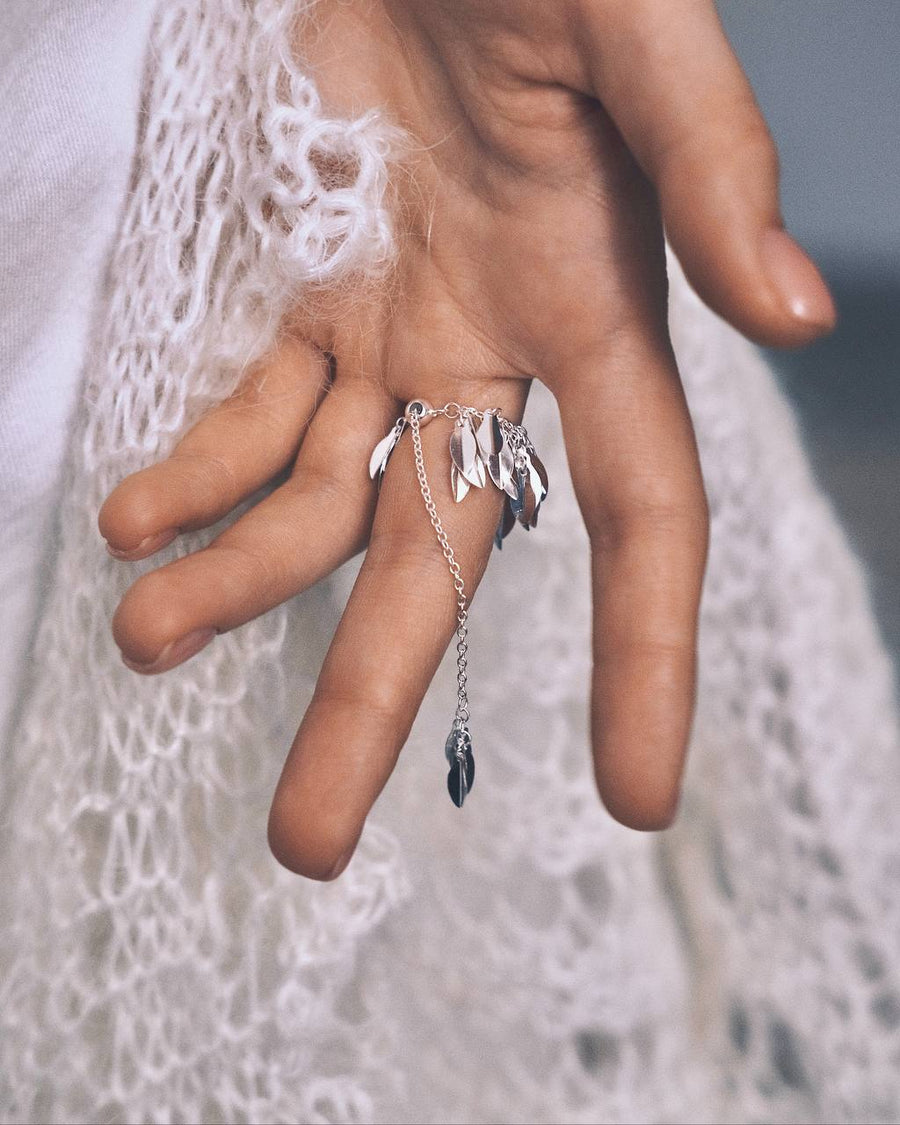 Leaf Fall Ring — Sterling Silver Ring, alternate view