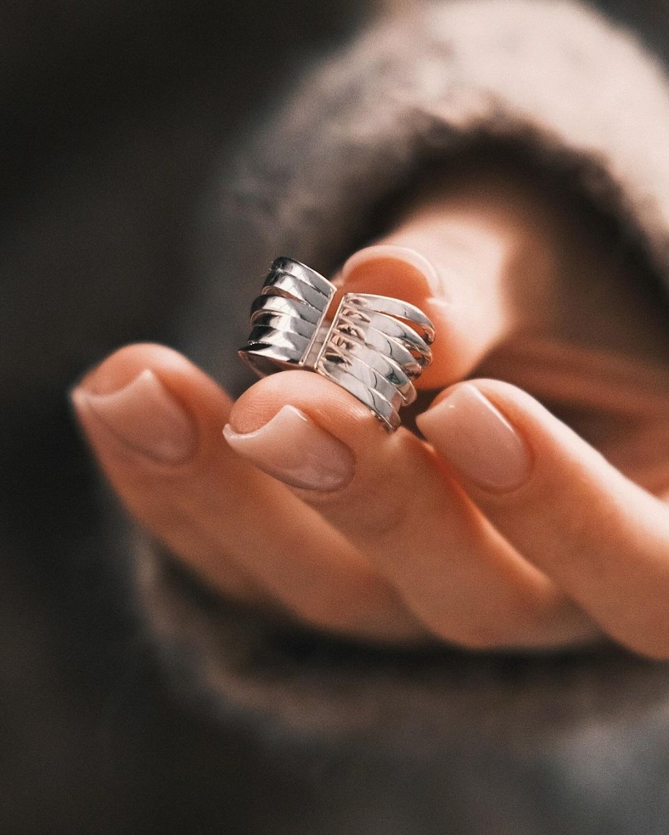 Wound Wire Ring — Sterling Silver Ring, alternate view