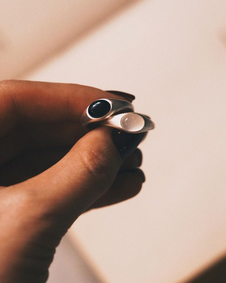 Agate Signet — Sterling Silver Signet Ring, alternate view