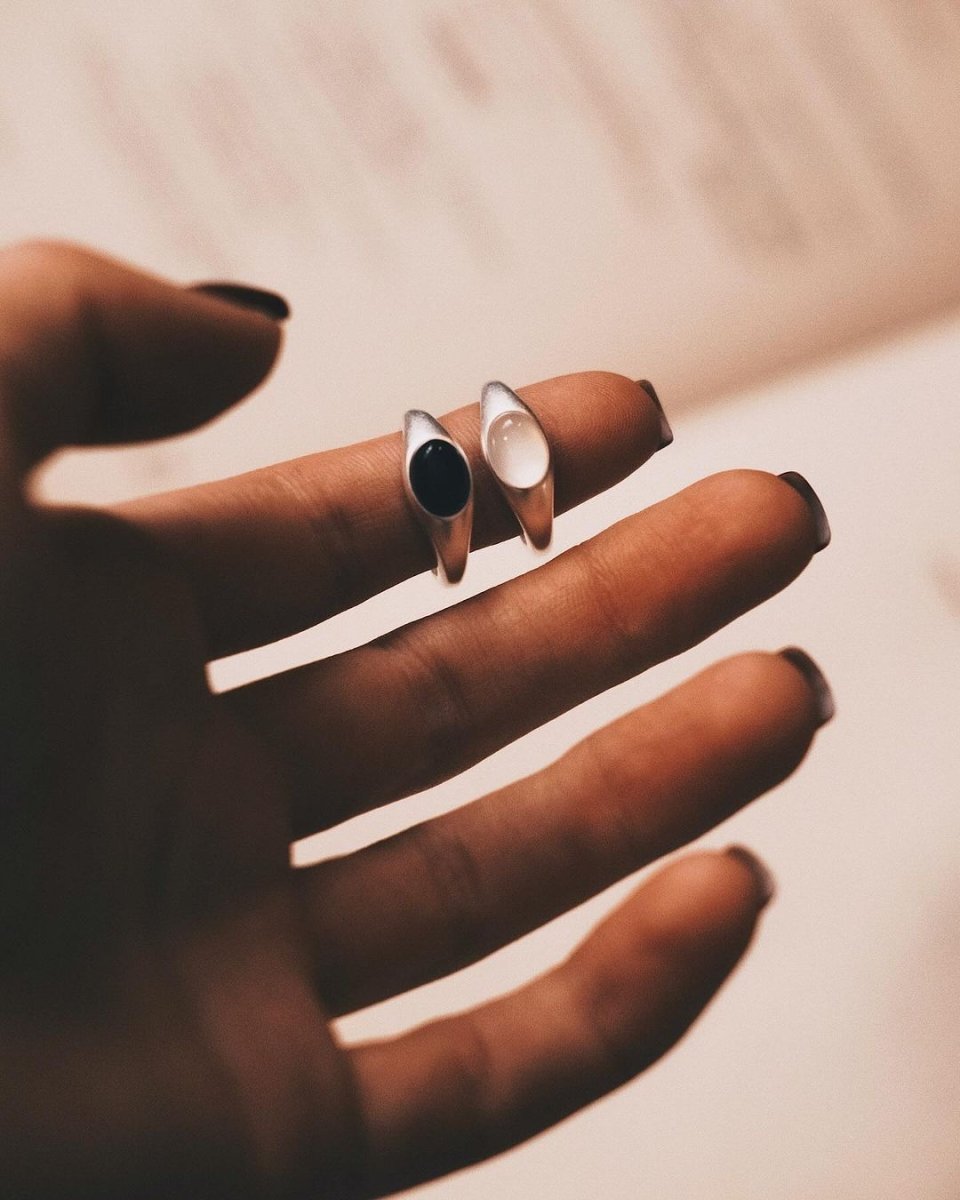Agate Signet — Sterling Silver Signet Ring, alternate view