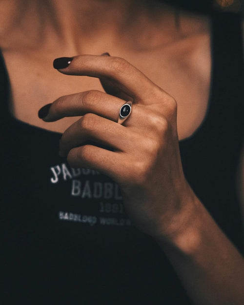 Agate Signet — Sterling Silver Signet Ring, alternate view
