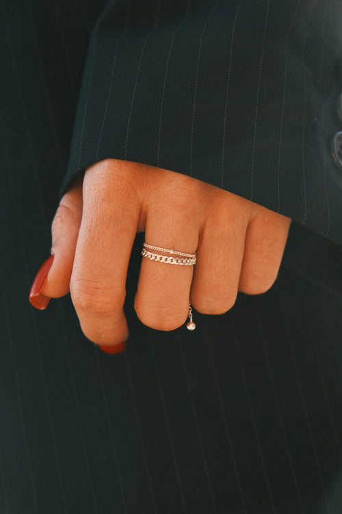 Double Chain Ring — Sterling Silver Ring
