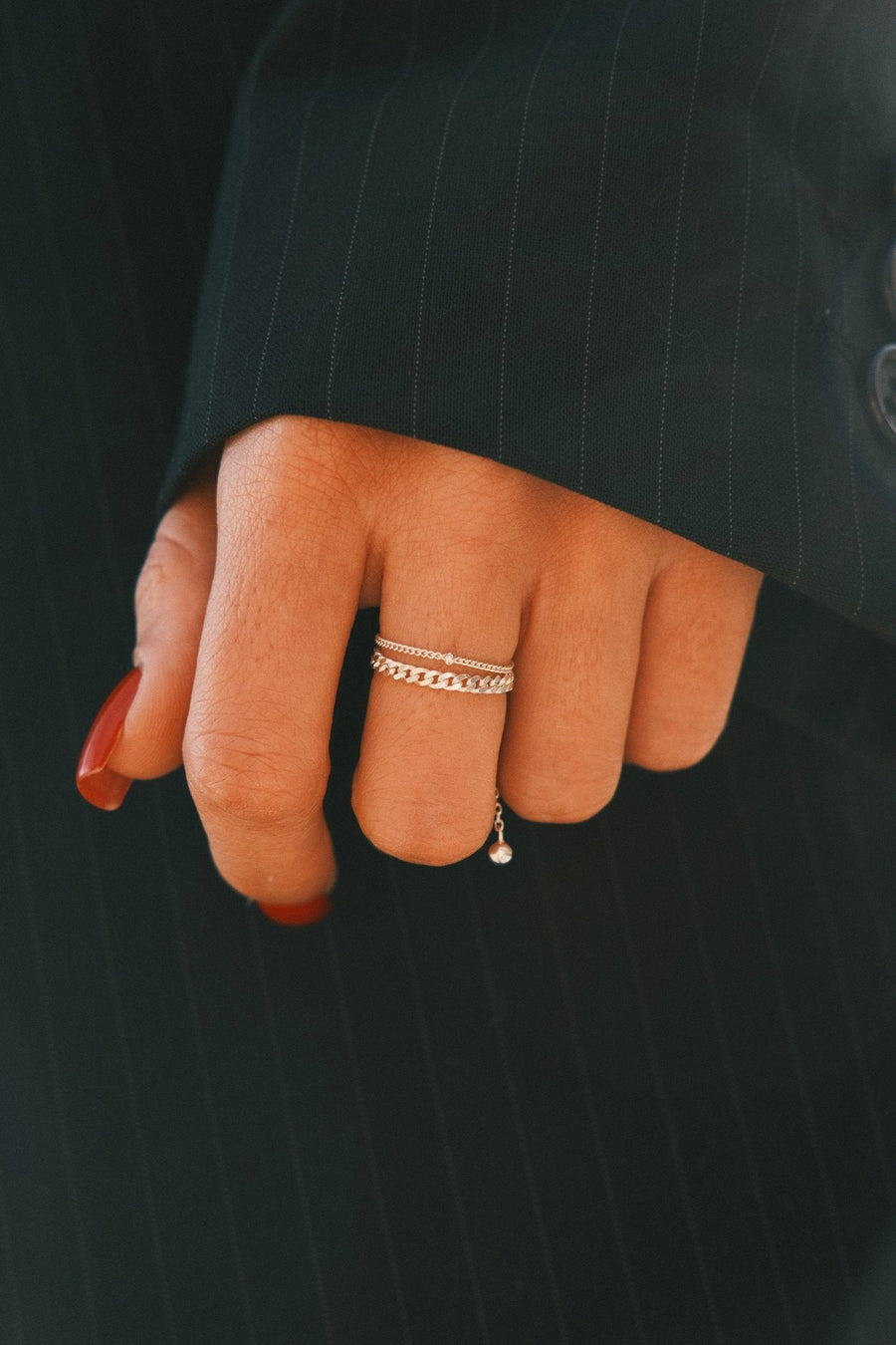Double Chain Ring — Sterling Silver Ring