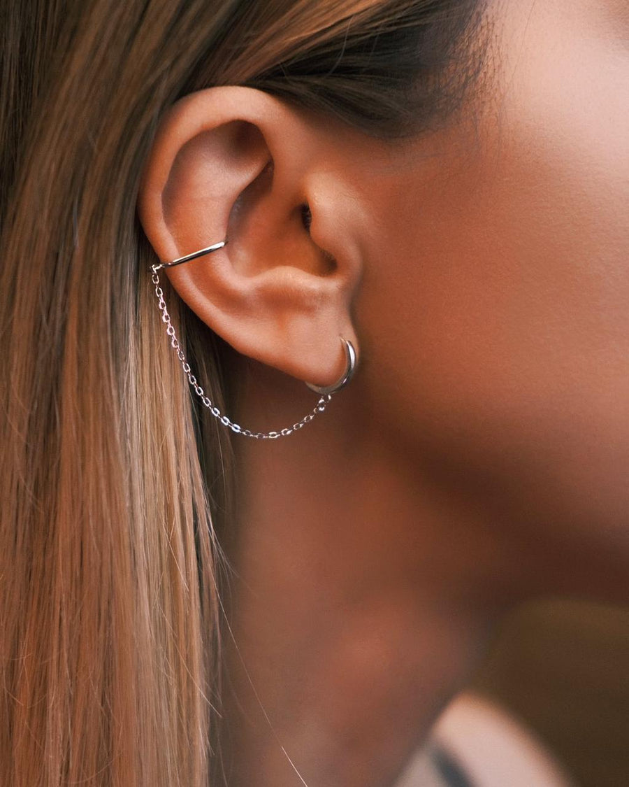Byzantium Chained Cuff — Sterling Silver Earrings, alternate view