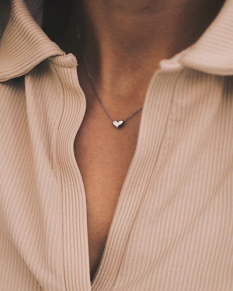Little Heart Pendant — Sterling Silver Pendant Necklace, alternate view