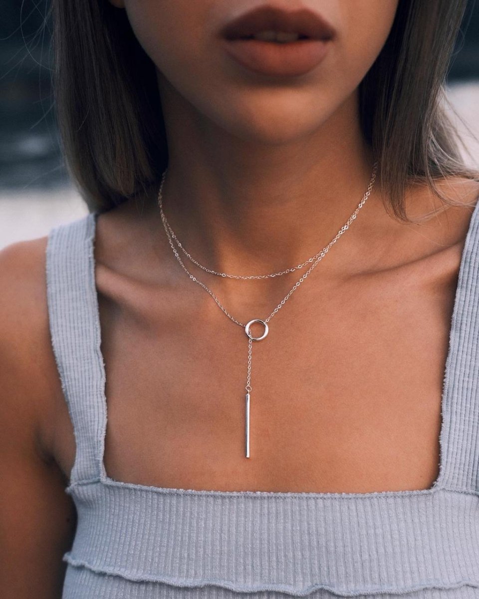Silver Bar Lariat — Sterling Silver Lariat Necklace