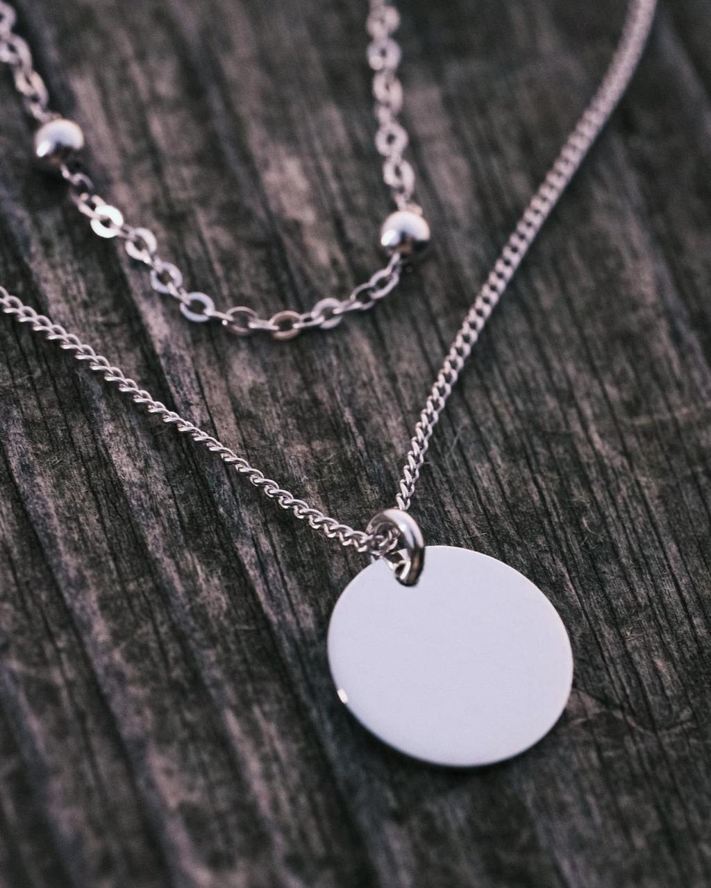 Harmony Double Pendant — Sterling Silver Pendant Necklace, alternate view
