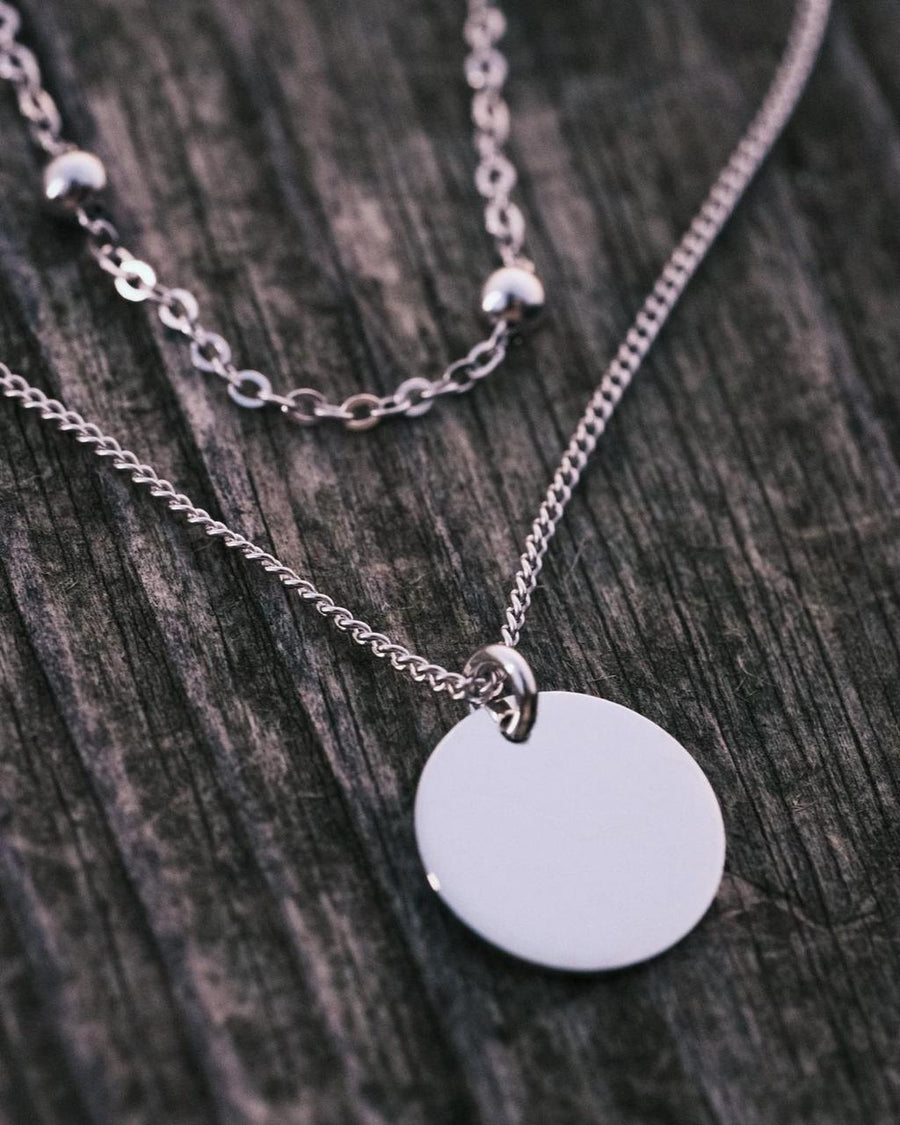 Harmony Double Pendant — Sterling Silver Pendant Necklace, alternate view