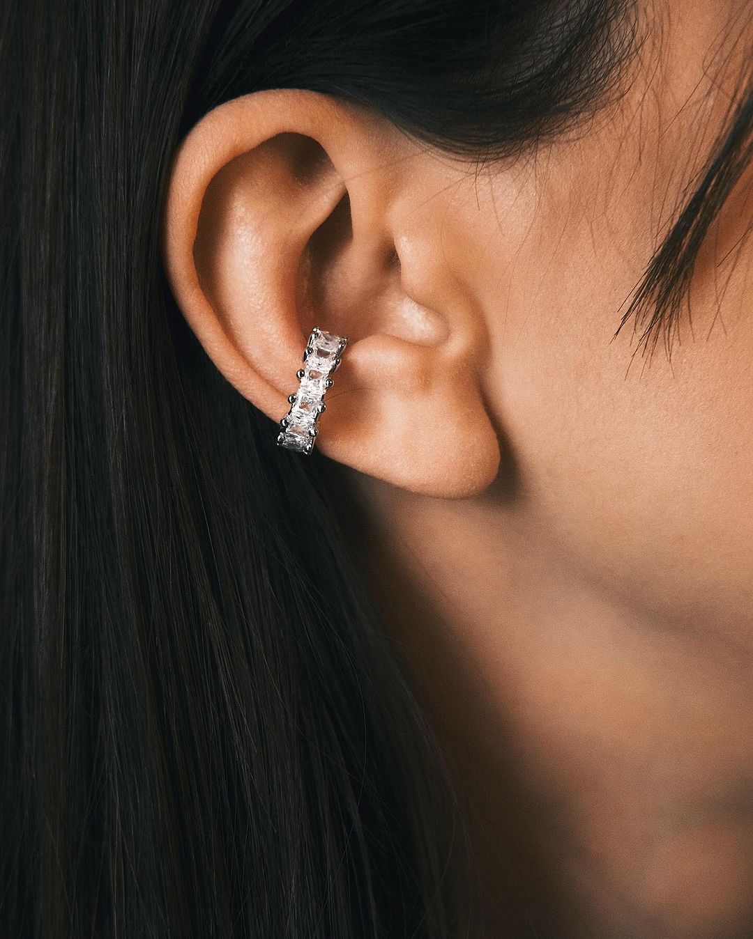 Baguette Ear Cuff — Sterling Silver Ear Cuff