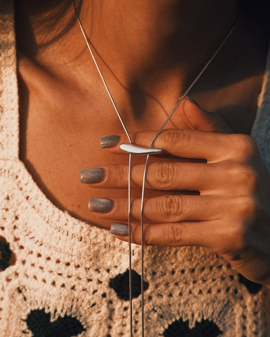 Bolo Slide Necklace — Sterling Silver Necklace, alternate view