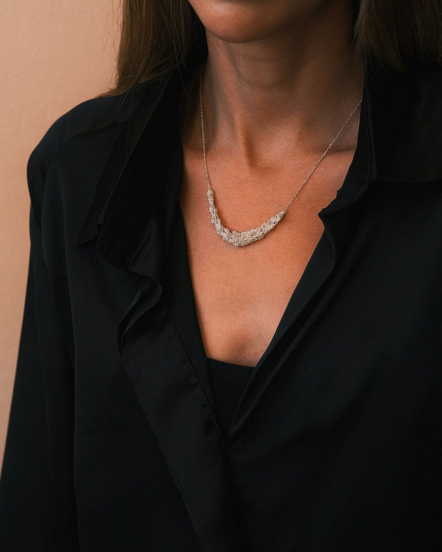 Chain Cluster Necklace — Sterling Silver Necklace, alternate view