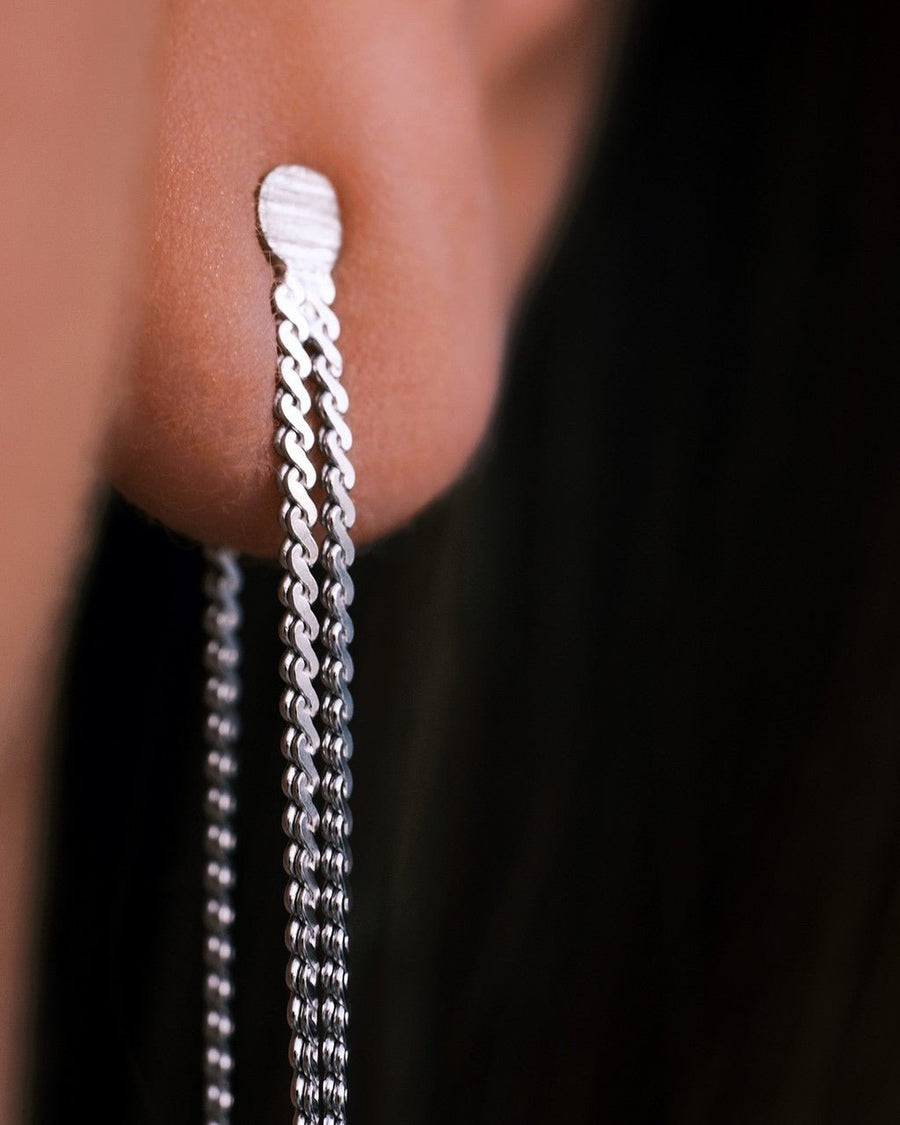 Waterfall Chain Studs — Sterling Silver Stud Earrings, alternate view