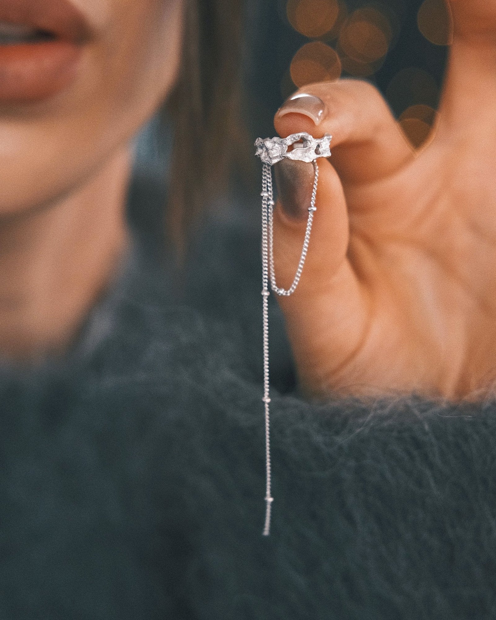 Star Path Ear Cuff — Sterling Silver Ear Cuff, alternate view