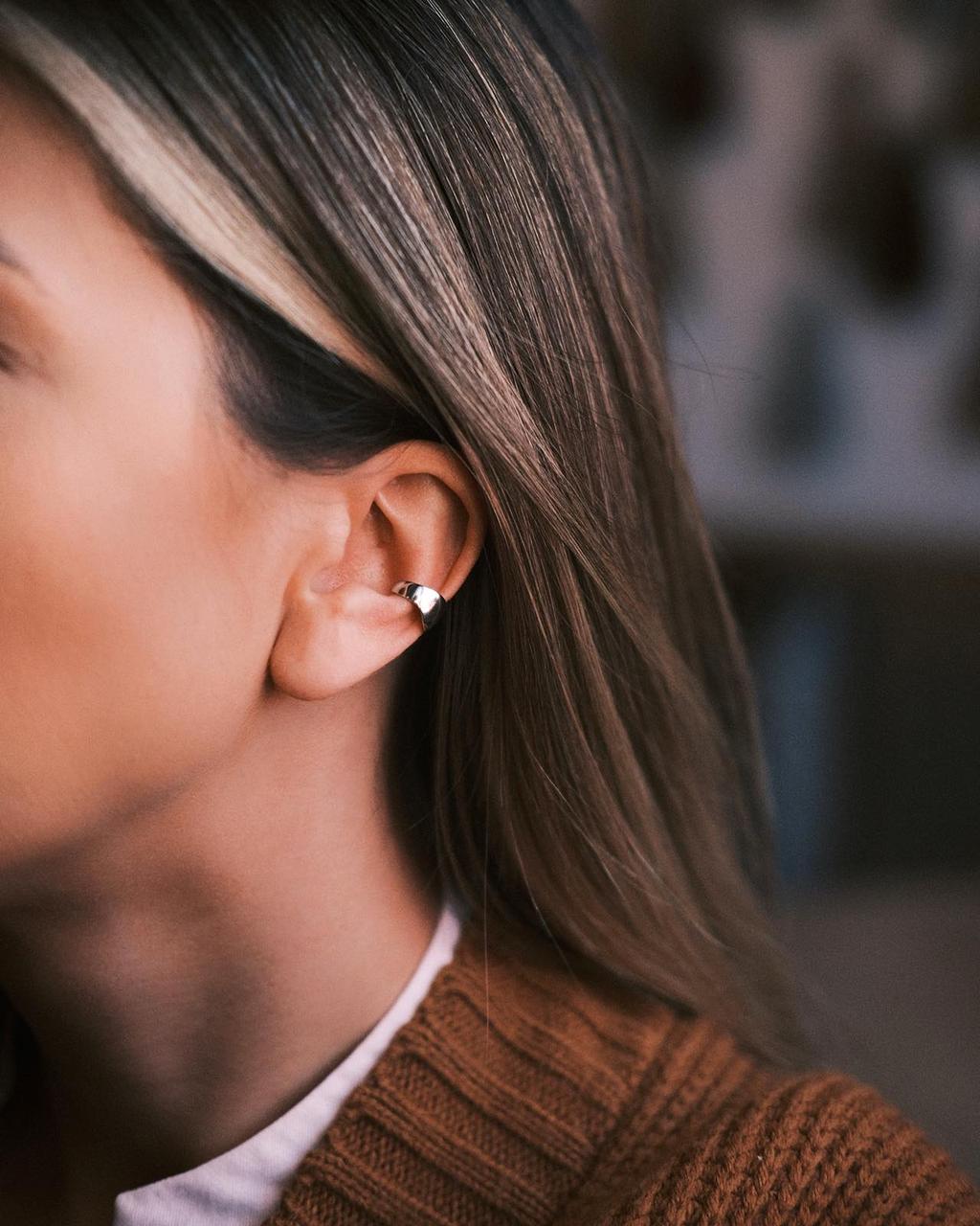 Pebble Ear Cuff — Sterling Silver Ear Cuff, alternate view