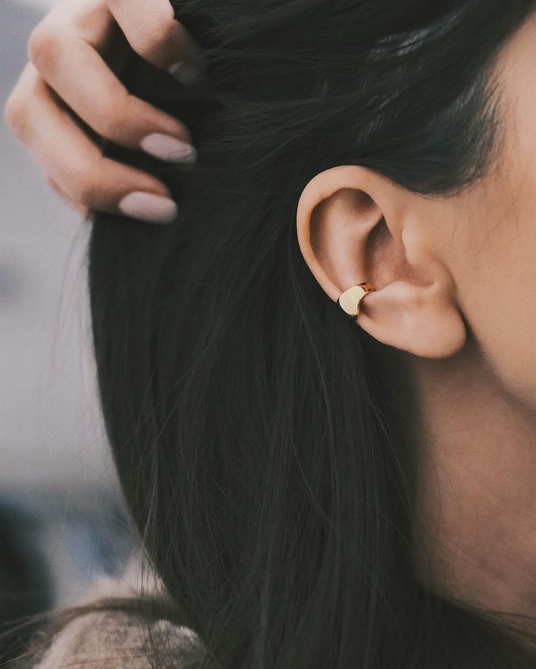 Pebble Ear Cuff — Sterling Silver Ear Cuff, alternate view