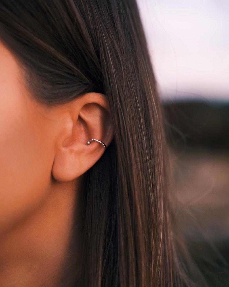 Braided Ear Cuff — Sterling Silver Ear Cuff