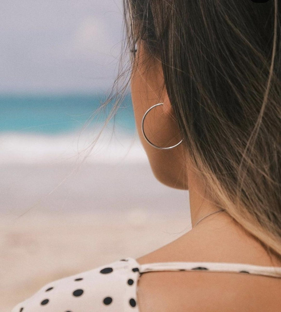 Three Centimetre Hoops — Sterling Silver Hoop Earrings