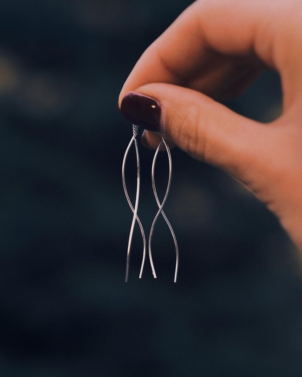 Reed Thread Earrings — Sterling Silver Earrings