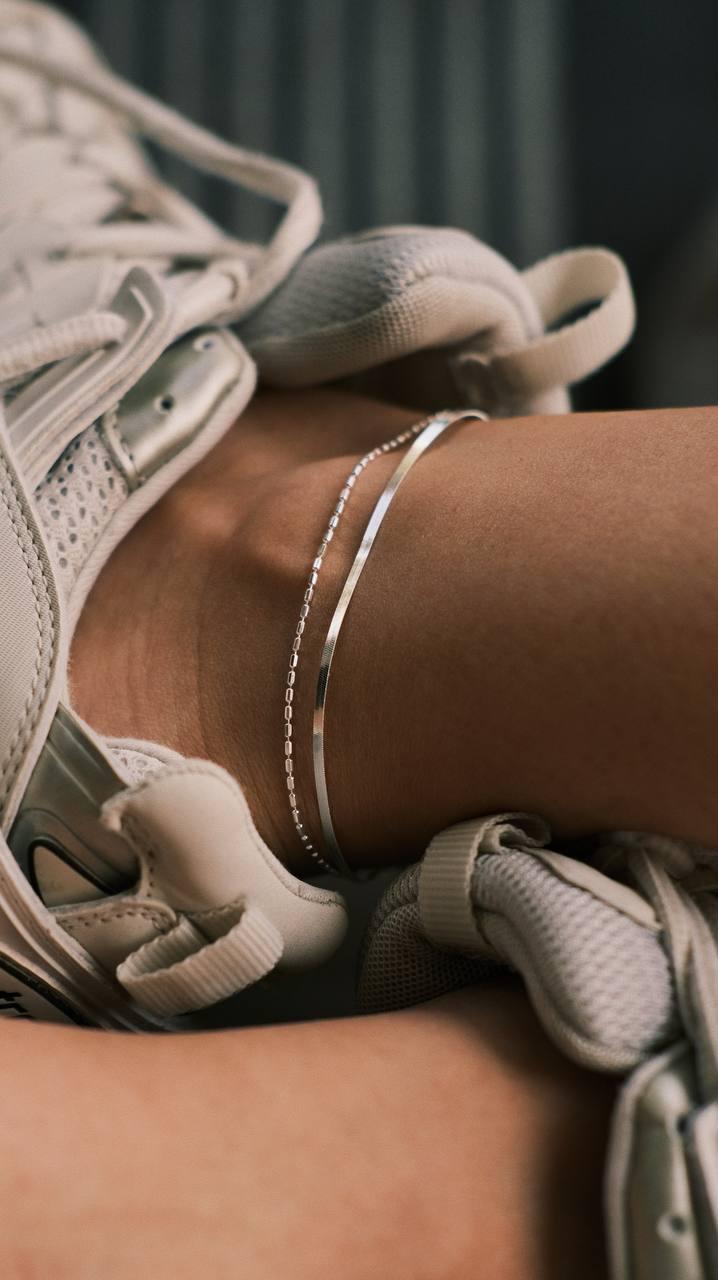 Serpent Anklet — Sterling Silver Anklet, alternate view