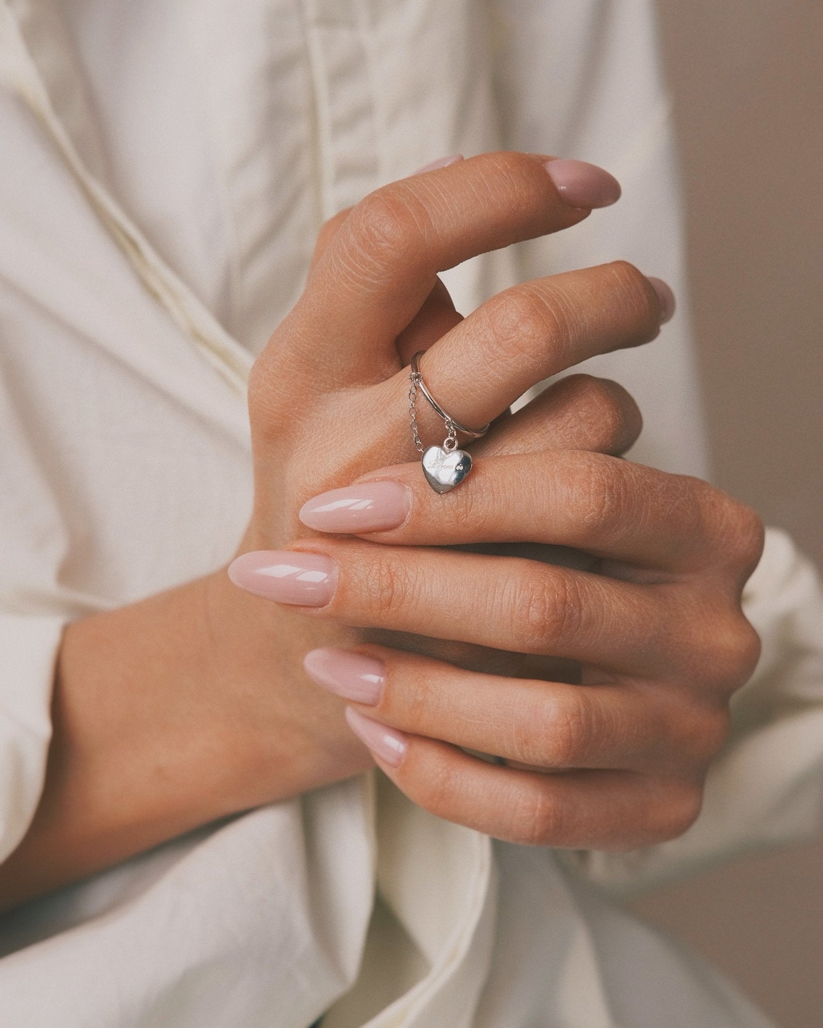 Love Is Charm Ring — Sterling Silver Ring, alternate view